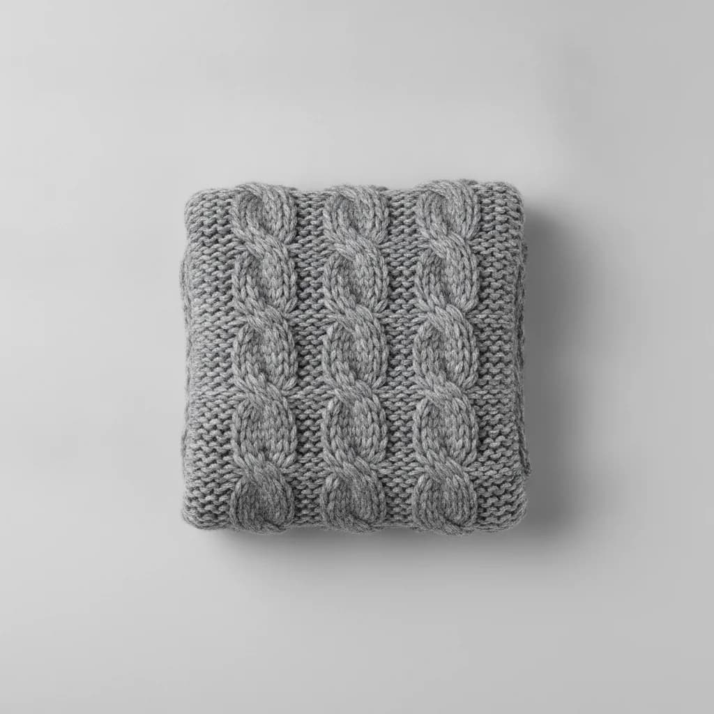 Шарф ручной вязки из мериносовой шерсти, 180x25 см, серый меланж
